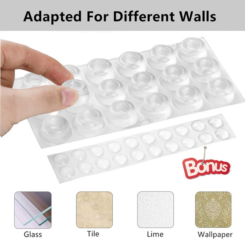 FURNIMATE واقٍ مطاطي لمقبض الباب، واقيات مقبض الباب للجدار، 18 قطعة واقي باب صغير و 20 قطعة وسادة واقية، واقيات توقف الباب، واقي جدار باب الخزانة - Image 5